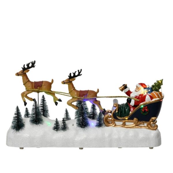 Dekoratsioon jõuluvana saaniga värviline 13LED 11,5x 39,9x h20,8cm