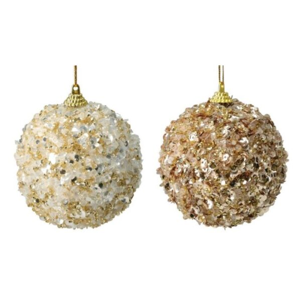 Jõulukuul glitter kuldne/valge Ø8cm värvivalik 1tk