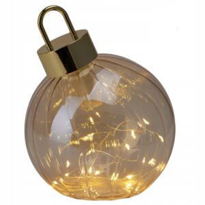 Klaaskuul valgusega amber, soe valge 15LED Ø15×18,5cm