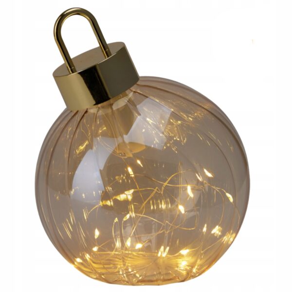 Klaaskuul valgusega amber, soe valge 15LED Ø15x18,5cm