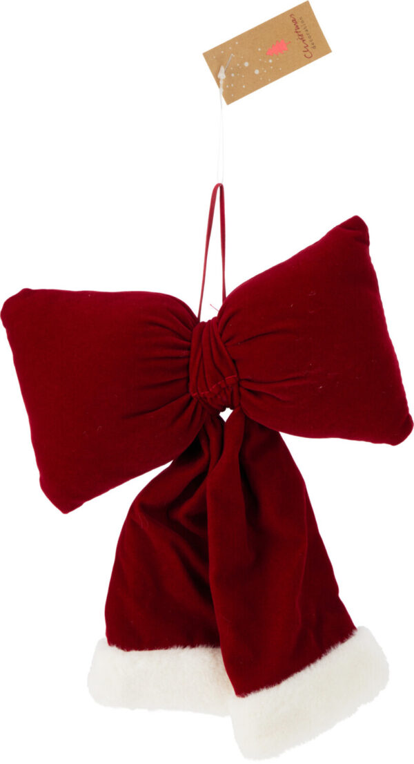 Kuuseehe rippuv lips tumepunane valge äärega 22x20,5x h6cm