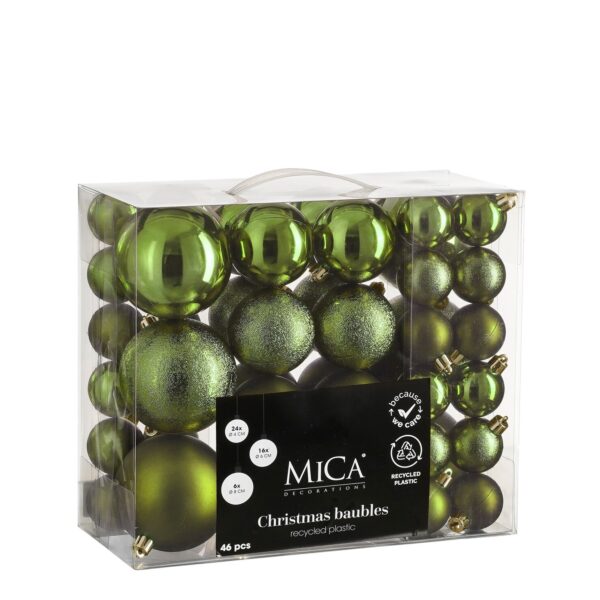 Jõulukuulide komplekt Ø4/6/8cm roheline 46tk/pk