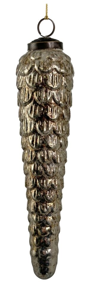 Klaasist antiikne pikk käbi kuldne 19cm