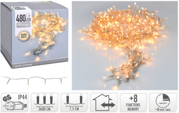 Valguskett soe valge 36m 480LED IP44