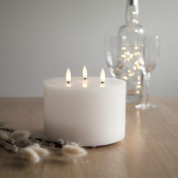 LED küünal Flemme valge Ø15x h13cm