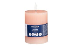 LED küünal 3D leegiefektiga roosa 3D Ø7,5x h13cm