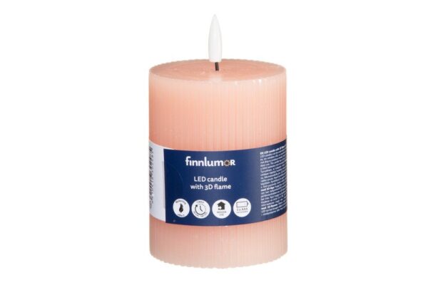 LED küünal 3D leegiefektiga roosa 3D Ø7,5x h13cm