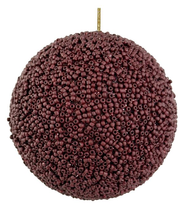 Jõulukuul pärlitest matt burgundiapunane Ø8cm