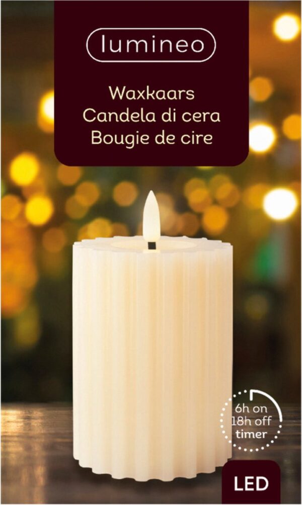 Led küünal soe valge, kreem patareid Ø7,5x h12,5cm