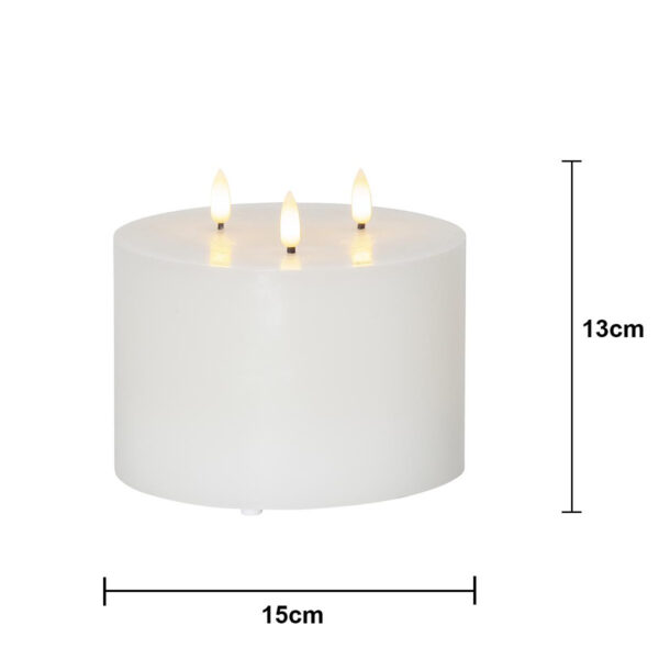 LED küünal Flemme valge Ø15x h13cm