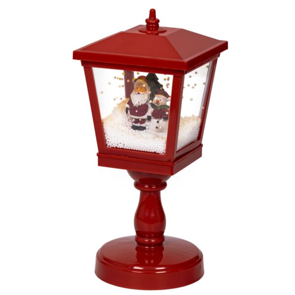 Led latern jõuluvanaga soe valge, punane 4LED 13,5x13,5x h32,5cm