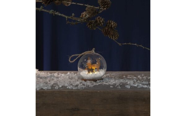 Jõuludekoratsioon Fauna klaasis LED 9x8cm pruun