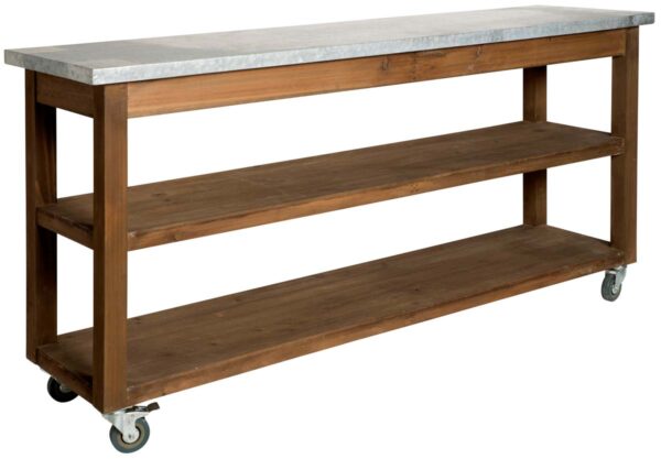 Abilaud ratastel, puit+tsink 160x40x h80cm