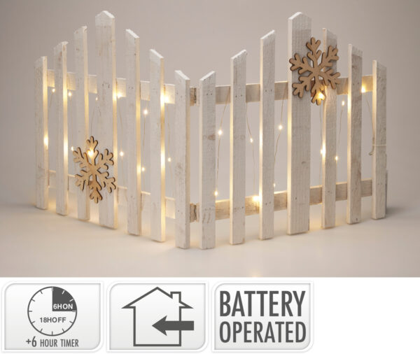 Aed lumehelvestega valge 30LED patareidega 76x2x38cm