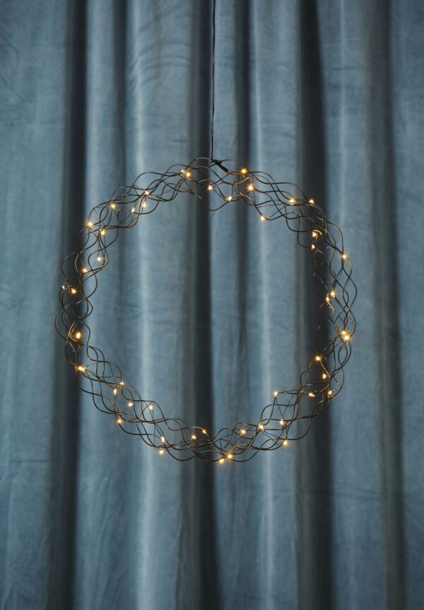 Pärg Curly must 50LED Ø45cm