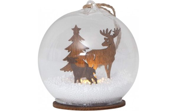 Jõuludekoratsioon Fauna klaasis LED 9x8cm pruun