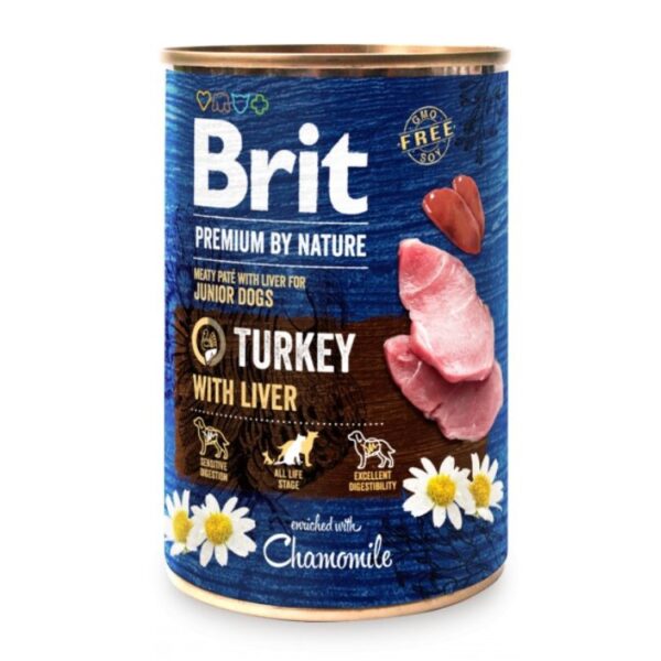 Märgtoit koerale Brit Premium Turkey with Liver 400g