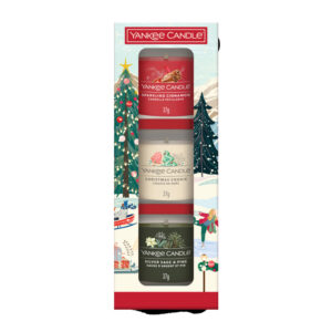 Lõhnaküünal Yankee Candle komplekt 3tk punane/valge/tumeroheline