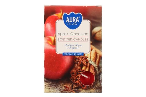 Lõhnaküünal Aura õun ja kaneel 3-4h 6tk