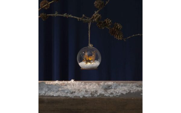 Jõuludekoratsioon Fauna klaasis LED 9x8cm pruun