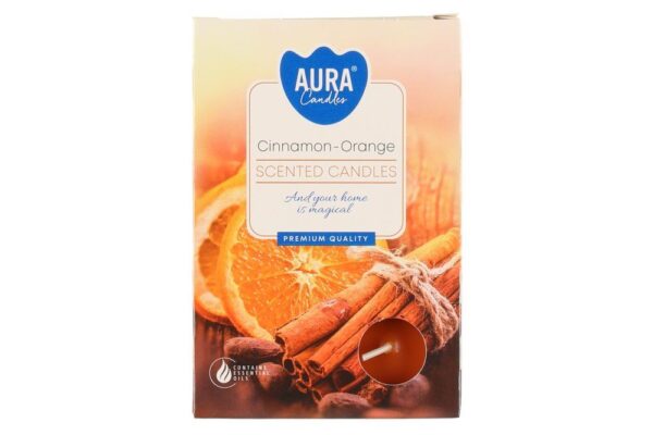 Lõhnaküünal Aura kaneel ja apelsin 3-4h 6tk