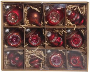 Komplekt klaasist kuuseehted erinevad 12tk/pk