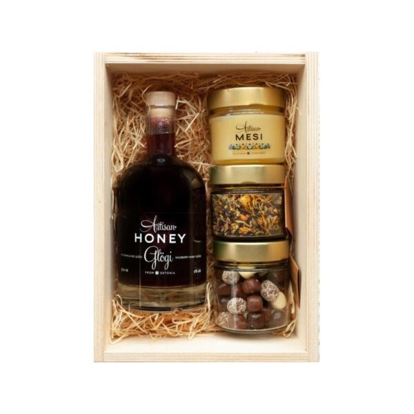 Kinkekomplekt Artisan Honey puidust kinkekarbis