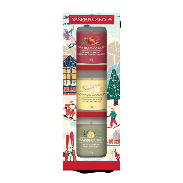 Lõhnaküünal Yankee Candle komplekt 3tk punane/kollane/roheline