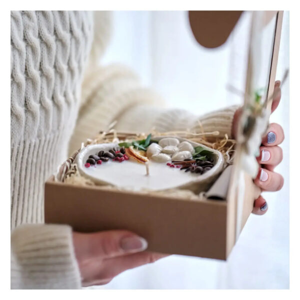 Käsitööküünal karbis Jõuluootus 20h