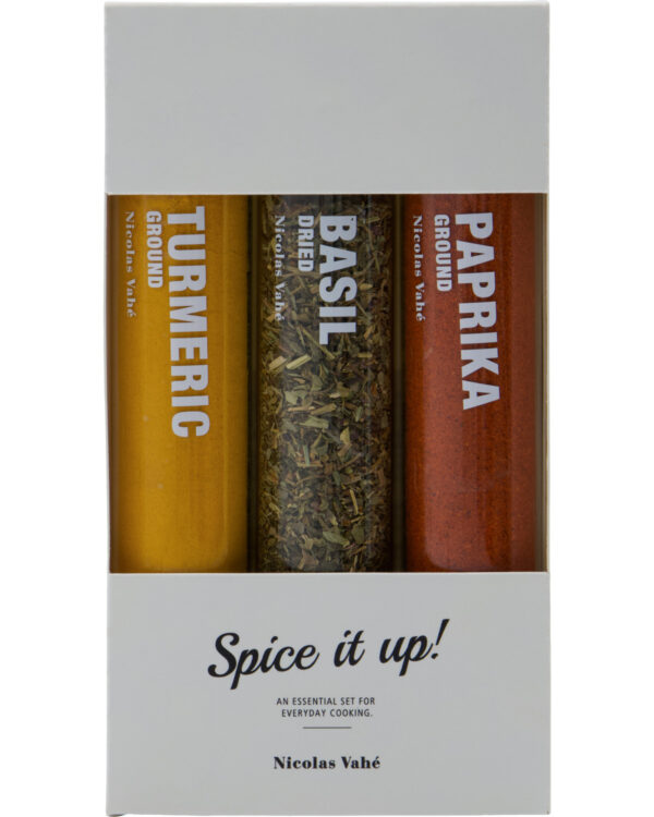 Kinkekomplekt maitseainetest basiilik, kurkum ja paprika-tsilli 11g