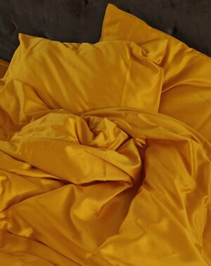 Voodilina LUX satiin Mustard 150x220cm