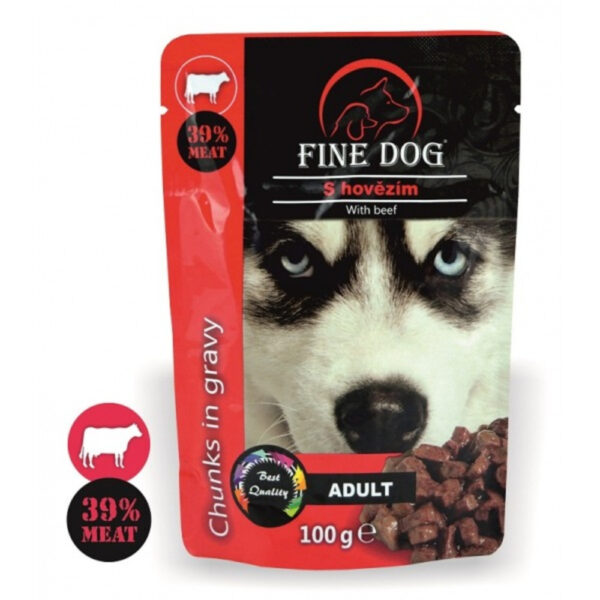 Fine Dog märgtoit koerale veisega 100g