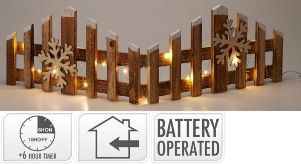 Aed lumehelvestega pruun 15LED patareidega 76x2x h20cm