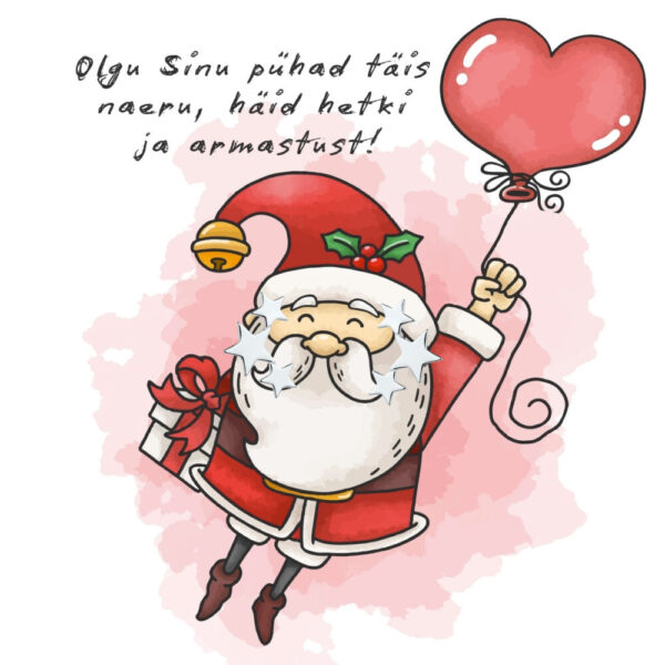 Sõnumikaart Kõrvarõngad "Olgu Sinu pühad täis naeru..."