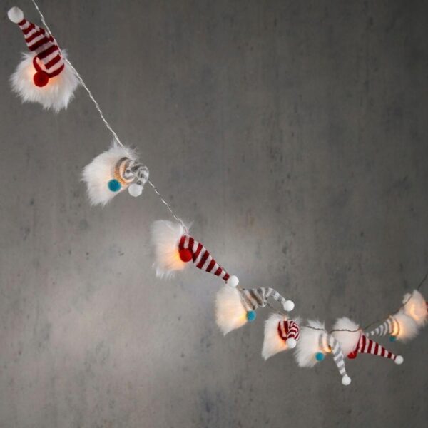 Valguskett 12 päkapikku soe valge 165cm