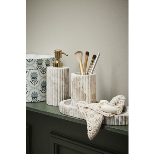 Seebidosaator Eliana pruun marmor Ø8x h18,5cm