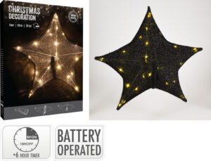 Täht must 30LED IP44 50x50cm