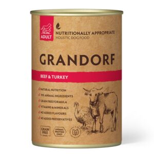 Grandorf märgtoit koerale veise- ja kalkunilihaga 400g
