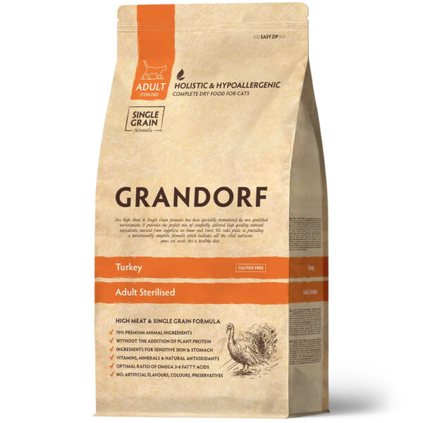 Grandorf kuivtoit steriliseeritud kassile kalkuniga 2kg