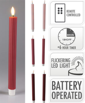 Led küünal 2x25cm erinevad 2tk/pk