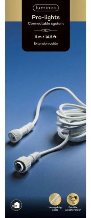Valgusketi pikendusjuhe valge 5m IP44