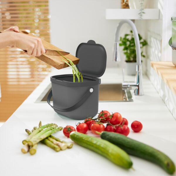 Prügikast biojäätmetele Albula 3,2L hall 22,2x17,2x h14,7cm