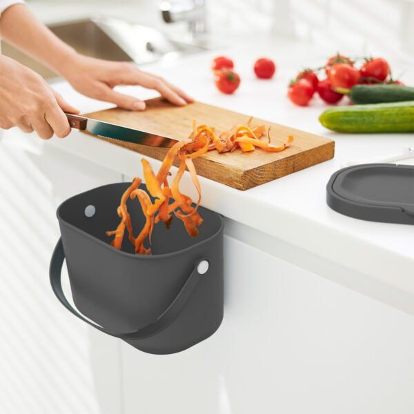 Prügikast biojäätmetele Albula 3,2L hall 22,2x17,2x h14,7cm