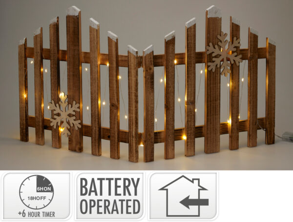 Aed lumehelvestega pruun 30LED patareidega 76x2x38cm
