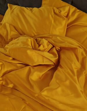 Tekikott LUX satiin Mustard 220x210cm