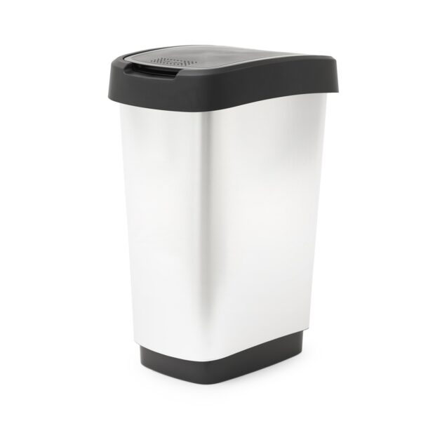 Prügikast liikuva kaanega Twist 25L metallik hõbe/must 33,3x25,2x h47,6cm