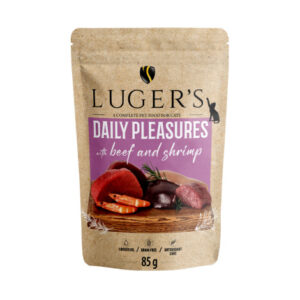 Lugers märgtoit kassile veise ja krevetiga 85g