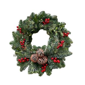 Naturaalne nulu-pukspuupärg punaste marjadega 27cm