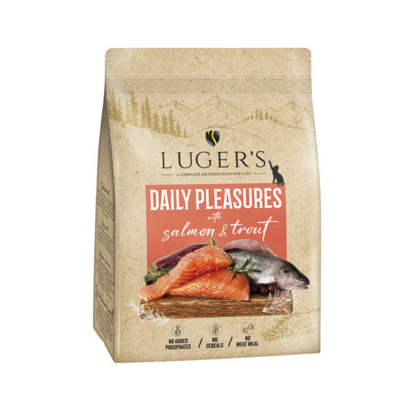 Lugers õhkkuivatatud kuivtoit kassile lõhe ja forelliga 1kg