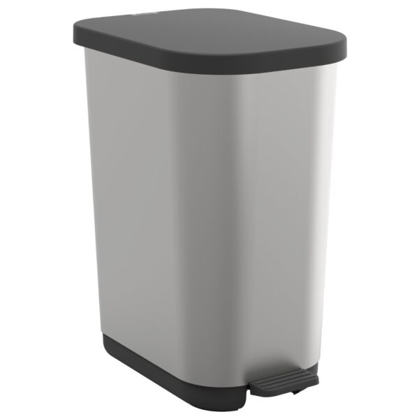 Prügikast pedaaliga Ribo 35L metallik hõbe 40x28,5x h51,3cm